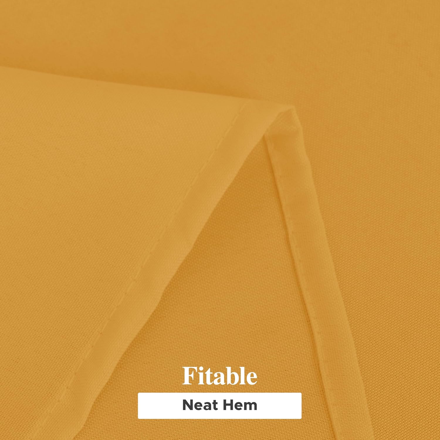 Detalle de Fitable 6 Pack Gold Round Tablecloths - 90 Inches, Wrinkle & Stain Resistant Polyester