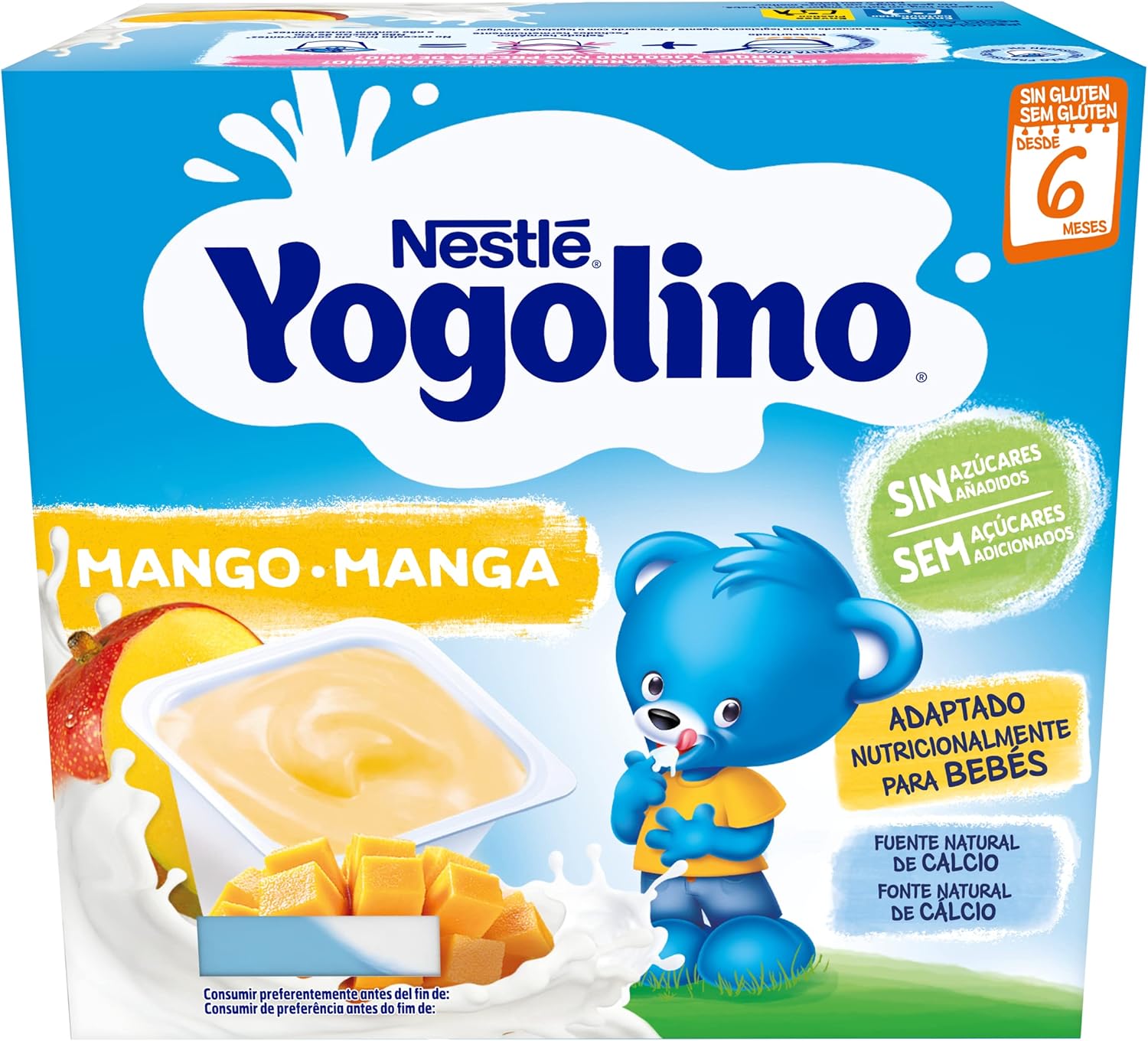 Detalle 2 de Nestlé Yogolino Fresa Plátano 🥄 Pack 6 (4x100g) a partir de 8 meses