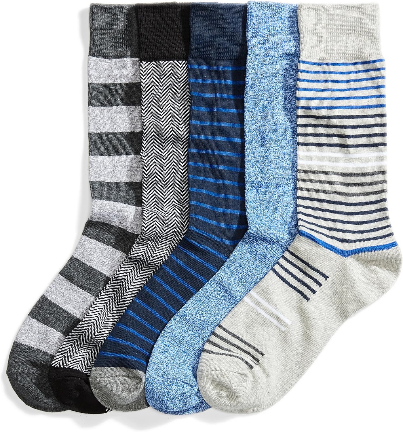 Thumbnail 2 de Amazon Essentials Men's Comfortable Patterned Dress Crew Socks, 5 Pairs