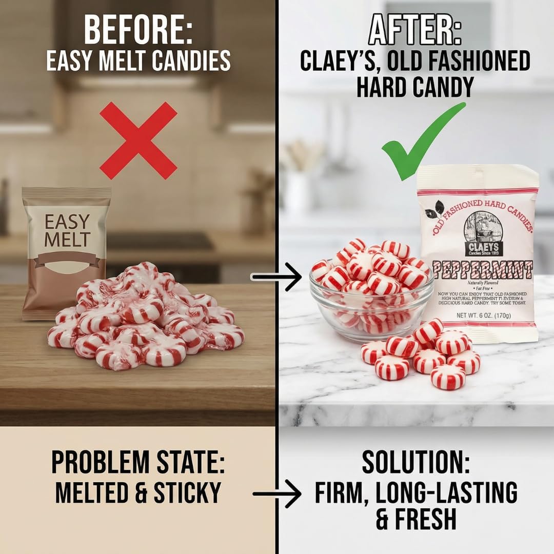 Thumbnail 1 de Claeys Old Fashioned Natural Peppermint Hard Candy, 6 oz Bags, 12-Pack