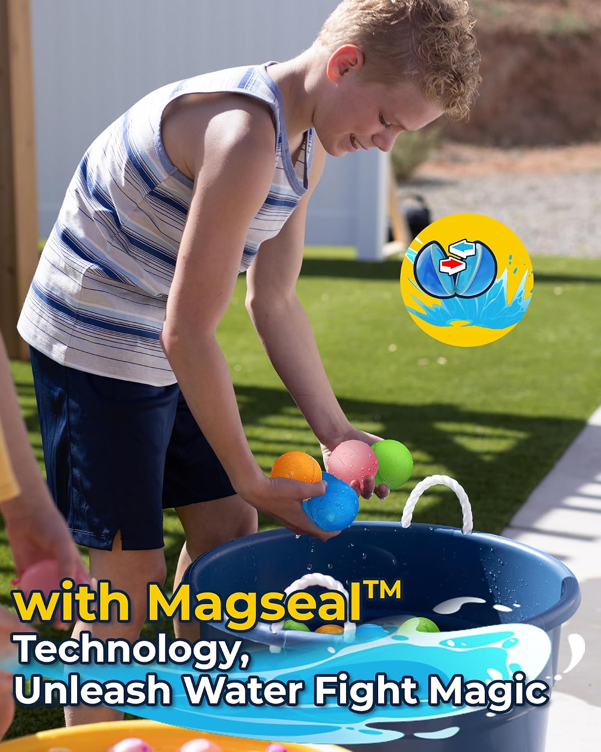 Detalle de Wiederverwendbare Wasserbomben – Schnell befüllbare Wasserbälle (10 Stück) für Garten, Strand & Pool