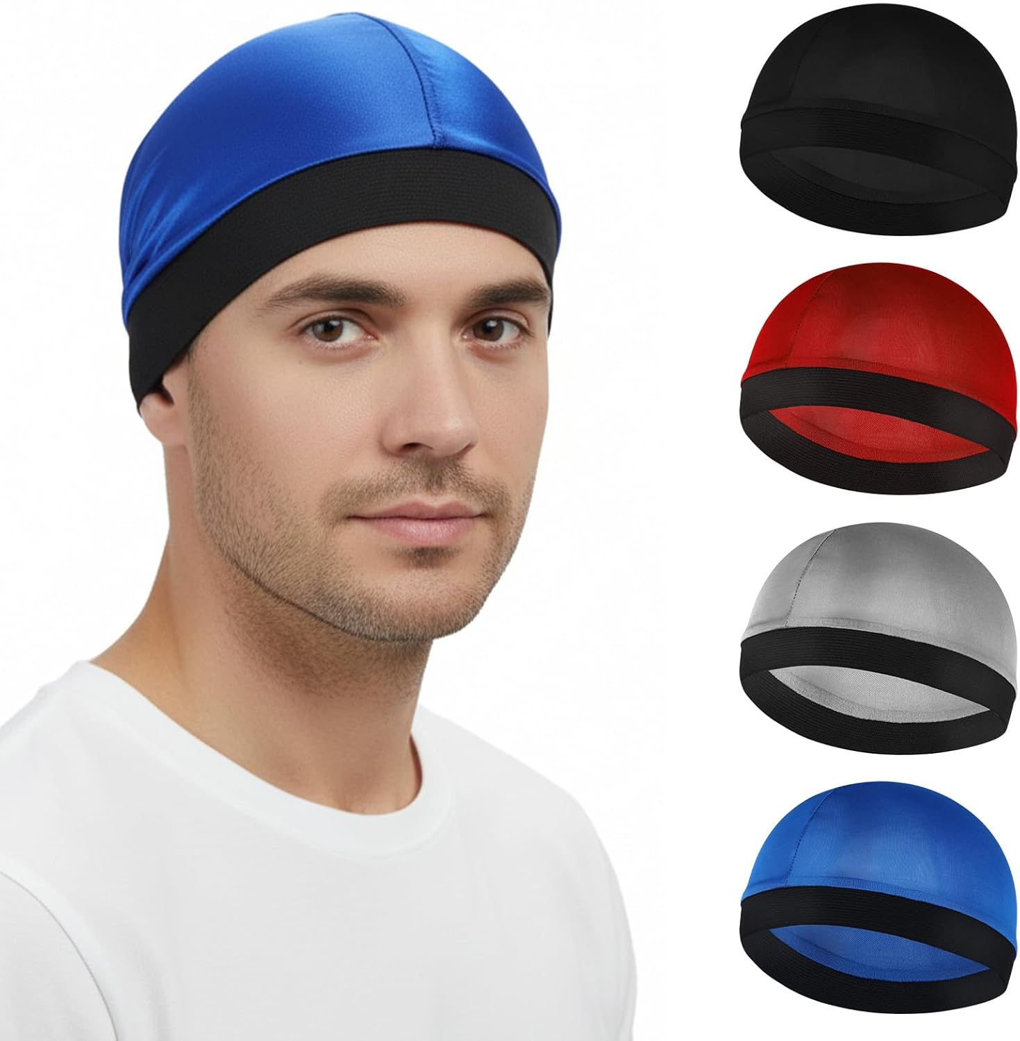 HaiFafafaing Wave Durag Set 4 Pcs for Men
