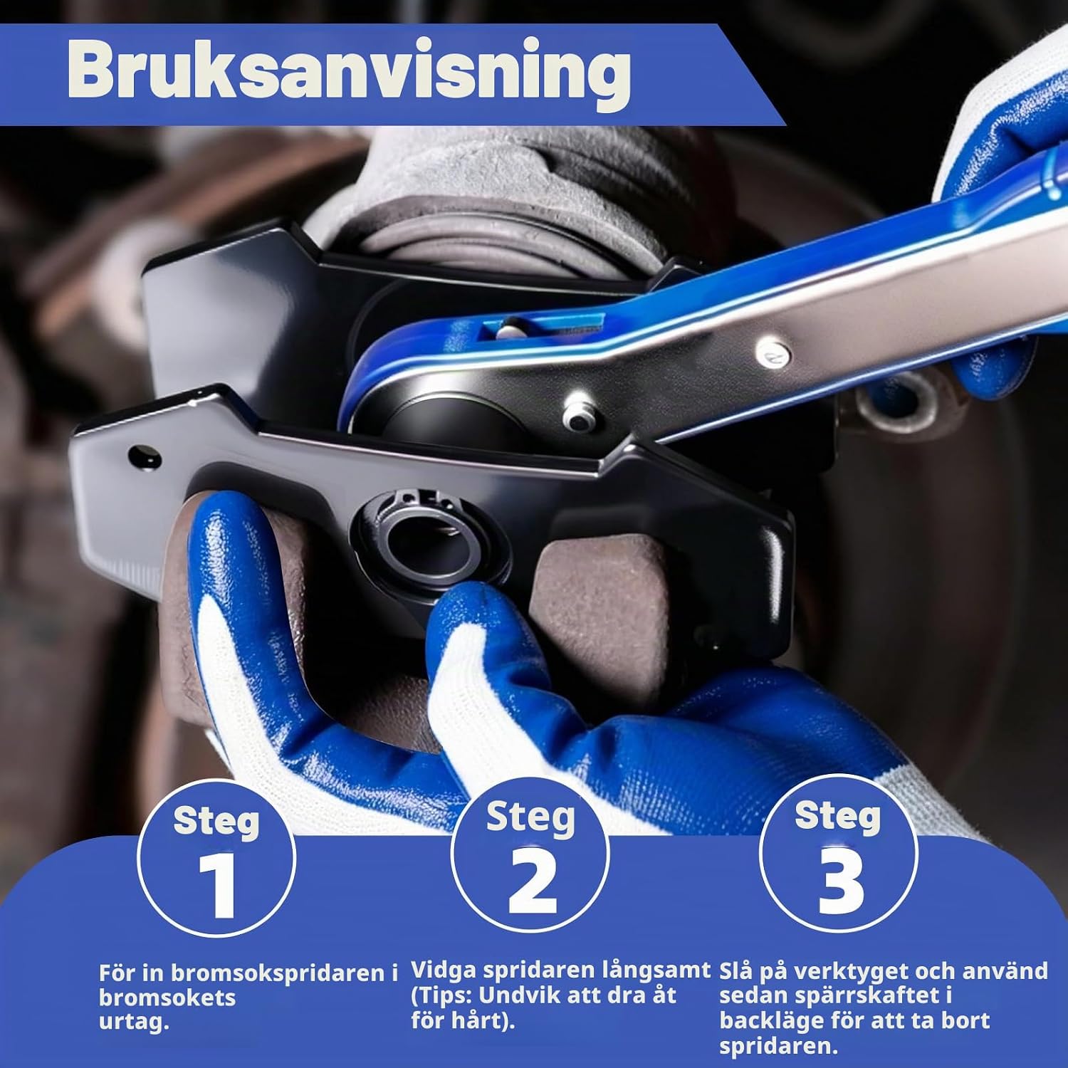 Thumbnail 5 de BURMONG BCC702 bromskolvsverktyg med 360° spärrfunktion för skivbromsar
