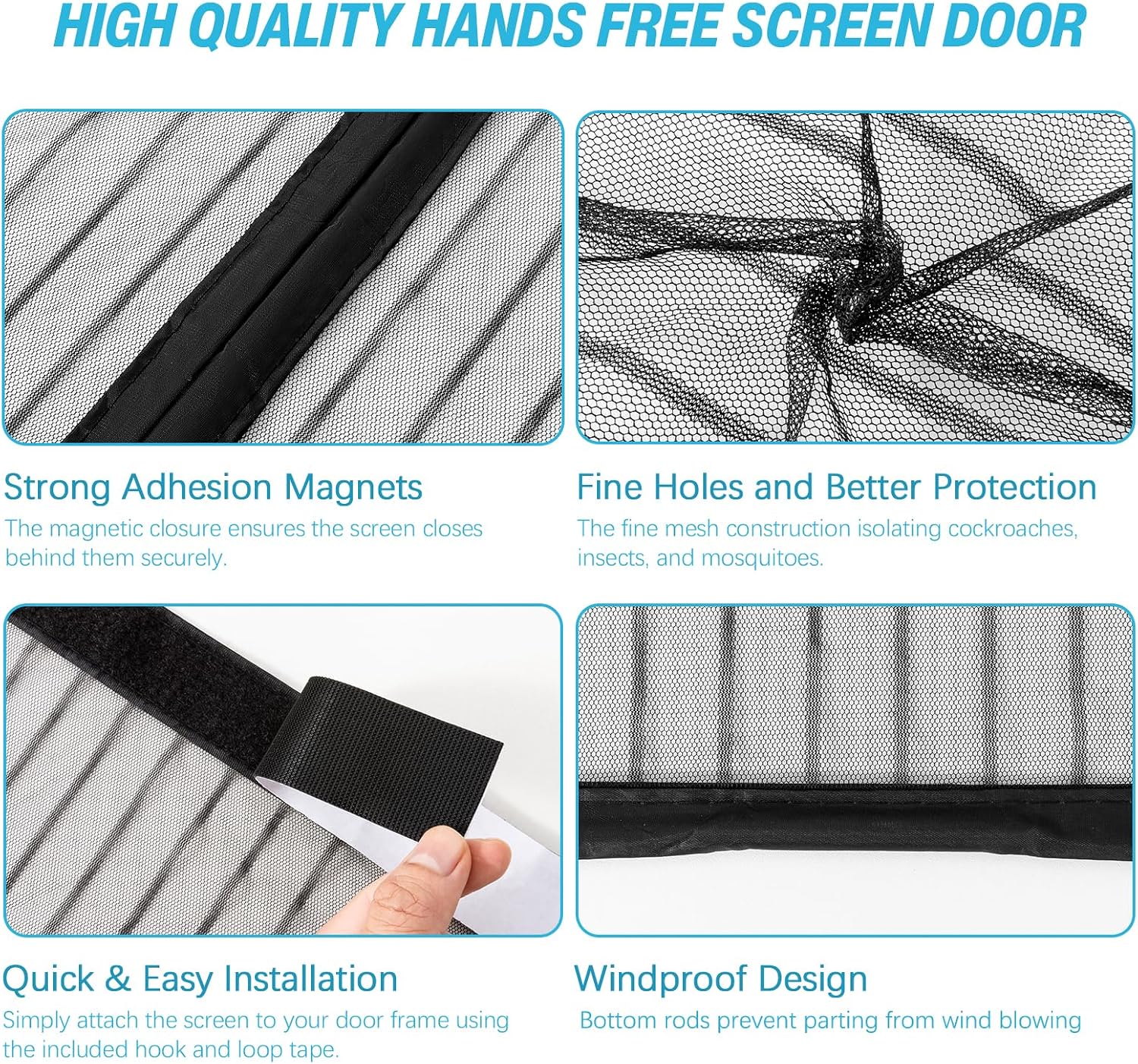 Detalle de aonova Fly Screen Door: Hands‑Free Insect Protection with Powerful Magnets