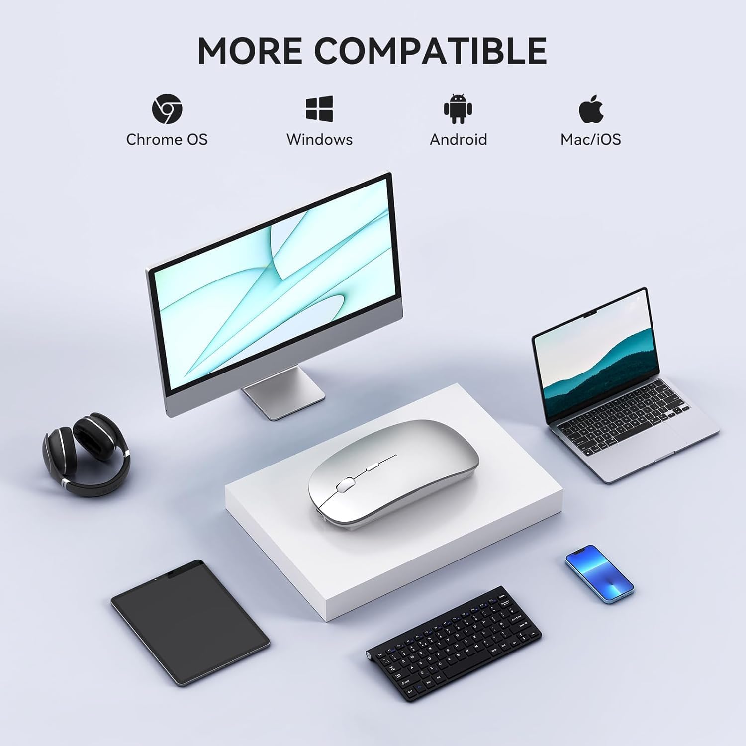 Thumbnail 6 de RaceGT Wireless Mouse USB C & USB A: Rechargeable, Quiet, and Truly Cross-Platform