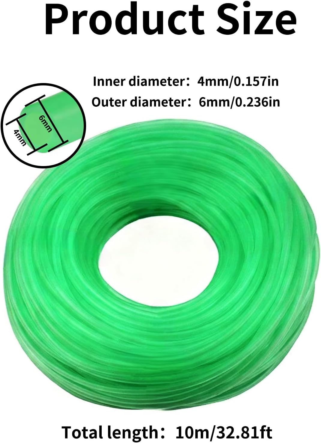 Detalle 2 de YSDINK Premium Flexible PVC Aquarium Airline Tubing – 4 × 6mm, Green, 10M