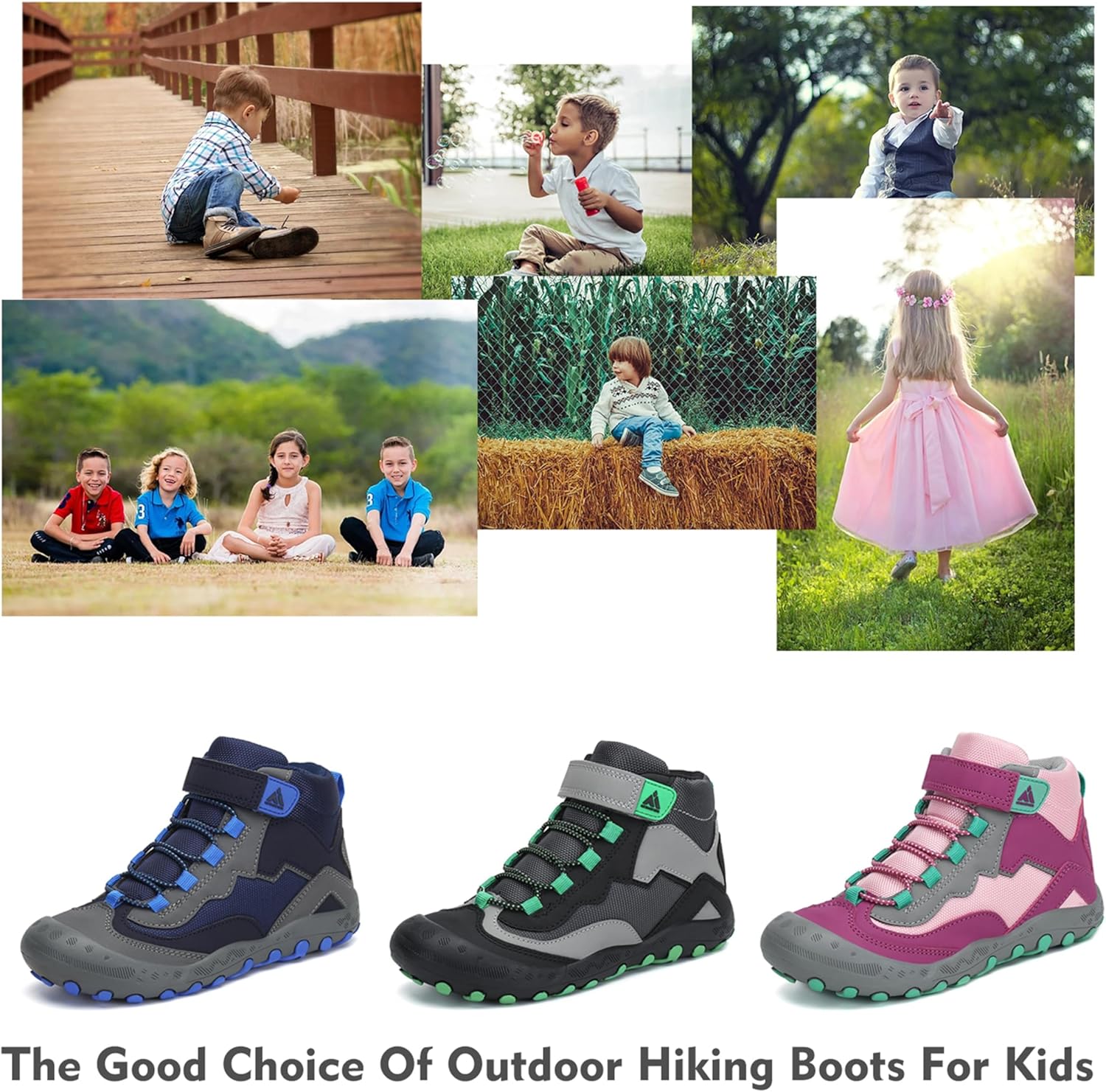 Thumbnail 5 de Mishansha Kinder Wanderschuhe/Trekkingstiefel aus Leder – rutschfeste Outdoor-Trekkingschuhe mit Schnellverstellsystem