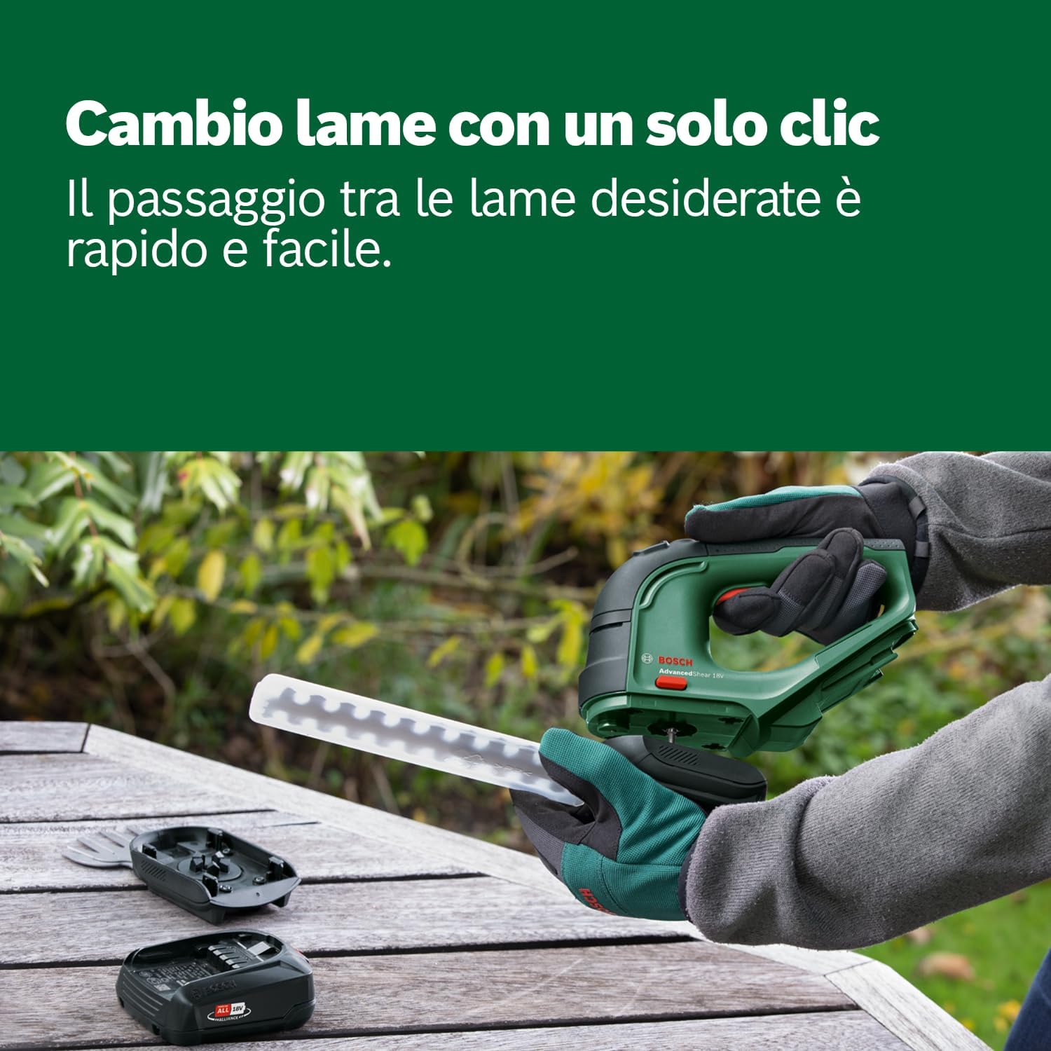 Thumbnail 3 de Bosch Home and Garden AdvancedShear 18V-10 a batteria per erba (sistema Multi-click)