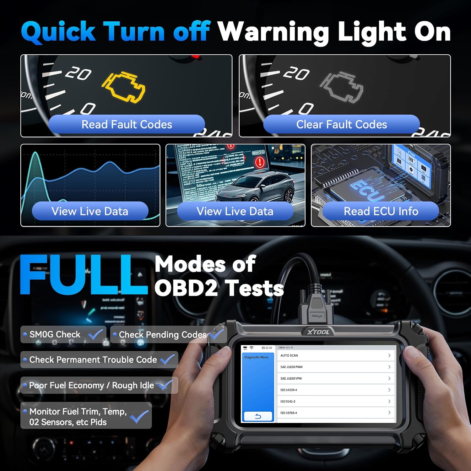Detalle 2 de XTOOL D5S OBD2 Scanner 16 Resets