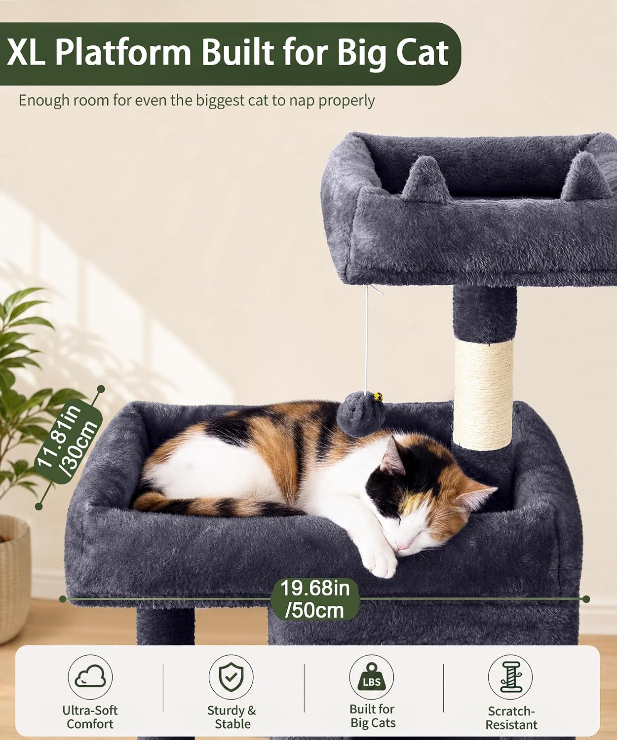 Thumbnail 2 de LIKISAK Cat Tree 173cm Large Indoor Cat Tower (PMT02DG)