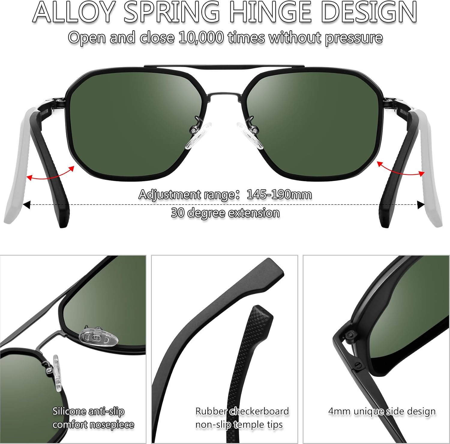 Detalle 2 de KANASTAL Lunettes de Soleil Polarises Mode Carrée