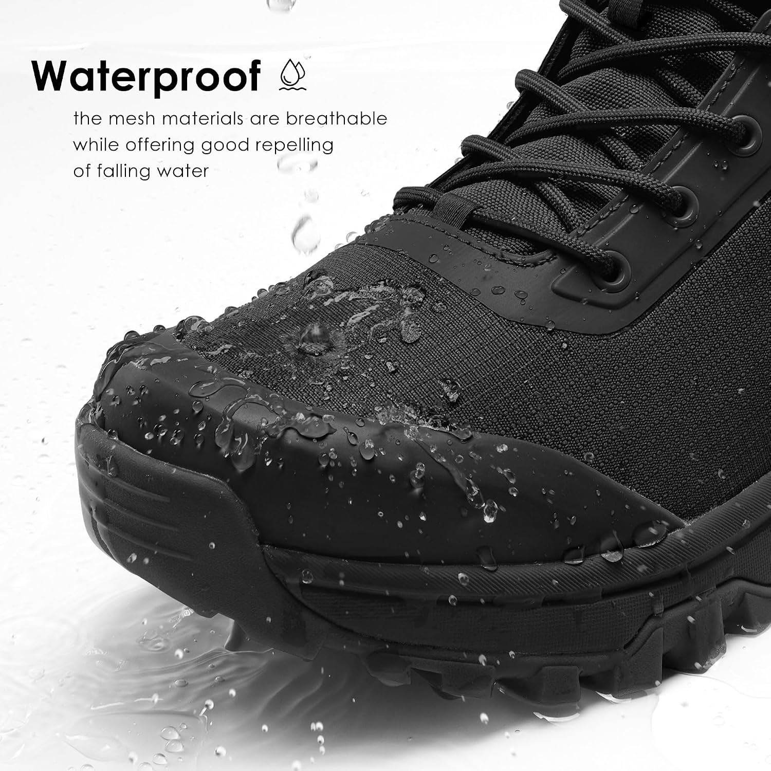 Detalle 1 de Coostar Tactical Boots, 8-Inch Waterproof Lightweight Work Boots with Side Zipper