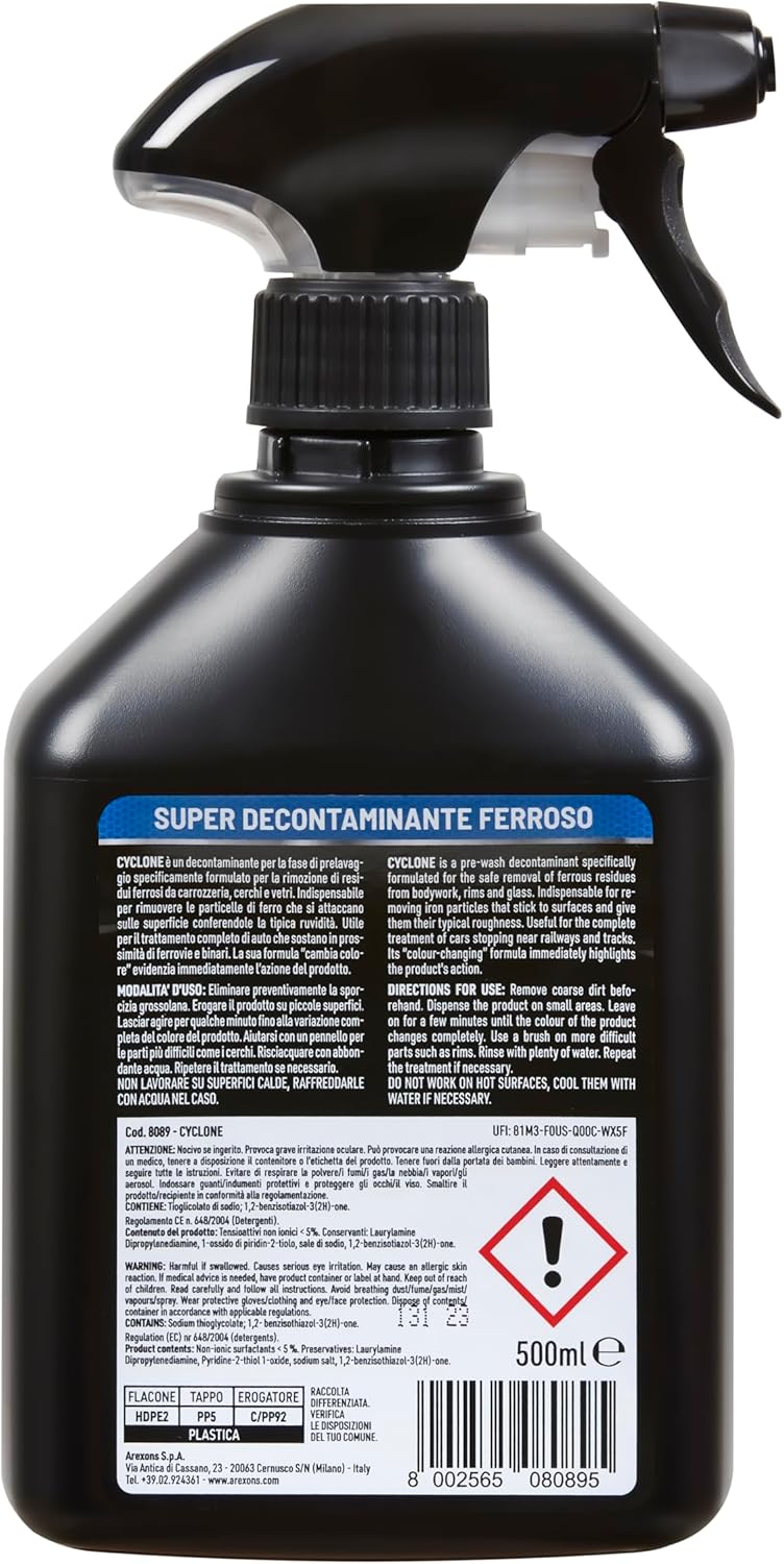Detalle de Arexons Car Care Pro CYCLONE – Super Decontaminante Ferroso 500 ml