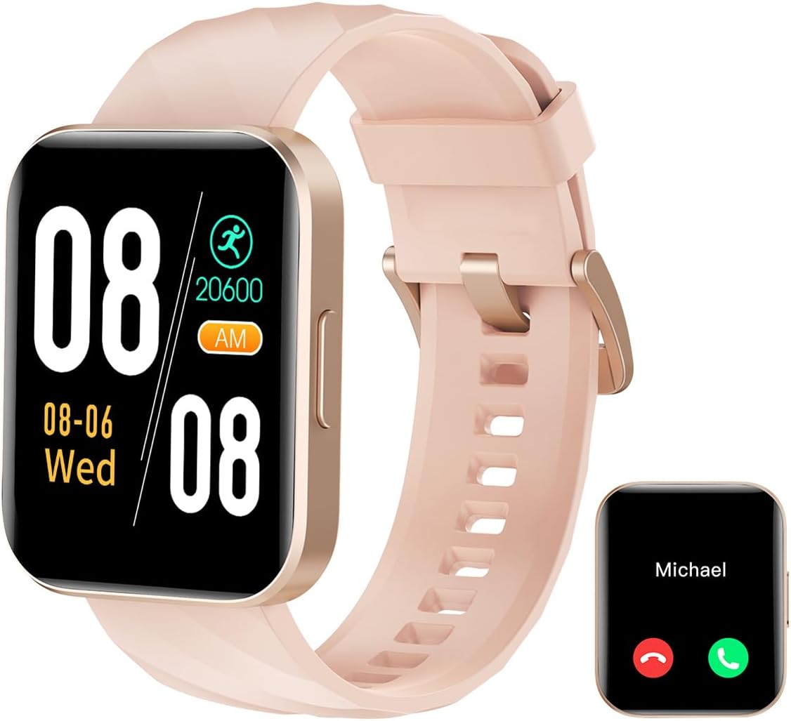 Detalle de RUIMEN Smartwatch Donna: chiamate Bluetooth, WhatsApp, saturimetro, cardio e fitness tracker rosa