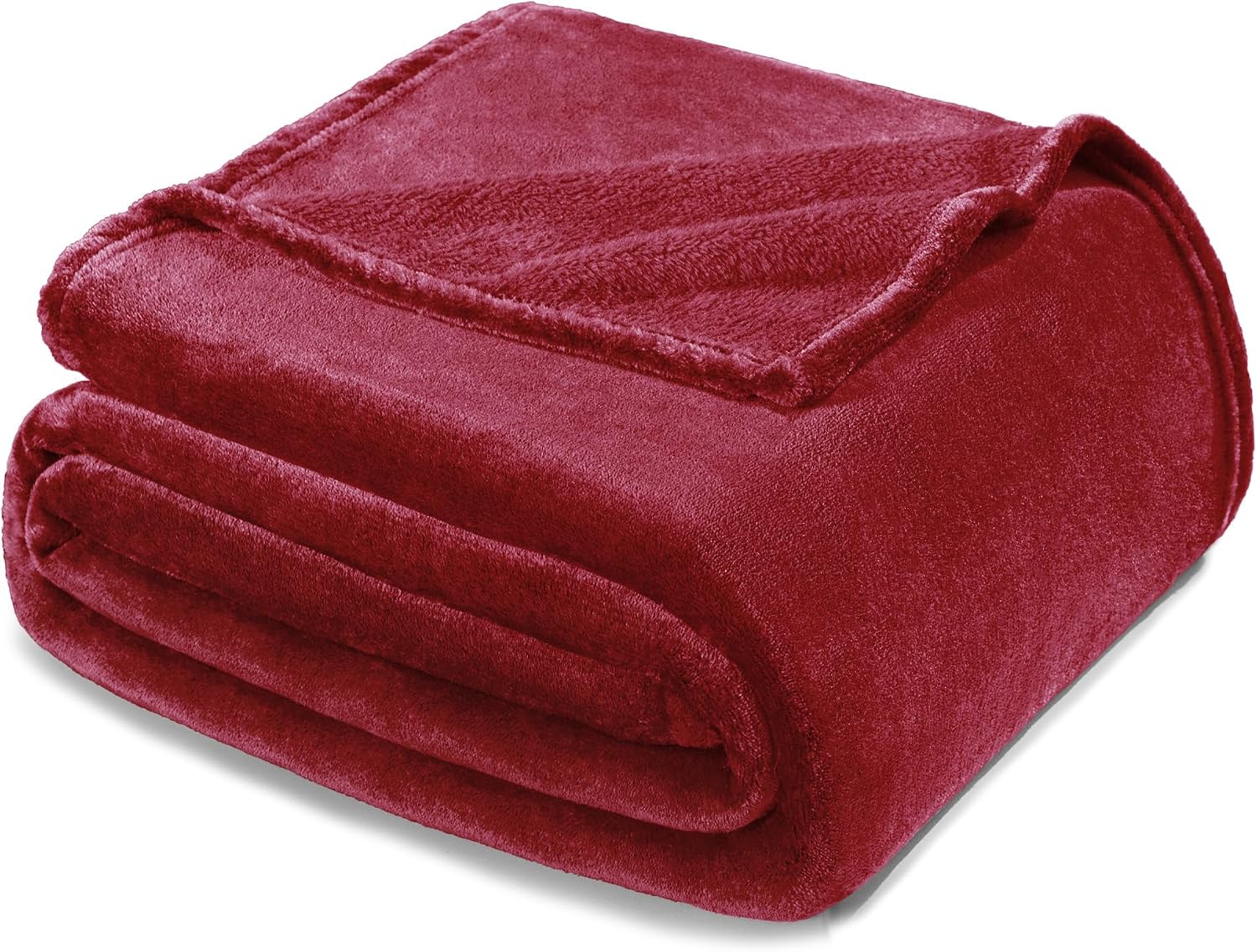 Detalle de Exclusiv Kuscheldecke Fleece 220 x 240 cm in Weinrot – superweiche Allround-Decke