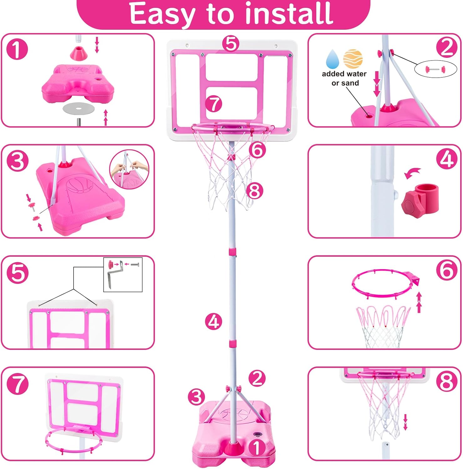 Thumbnail 2 de Kids Basketball Hoop 3.5FT-6.2FT