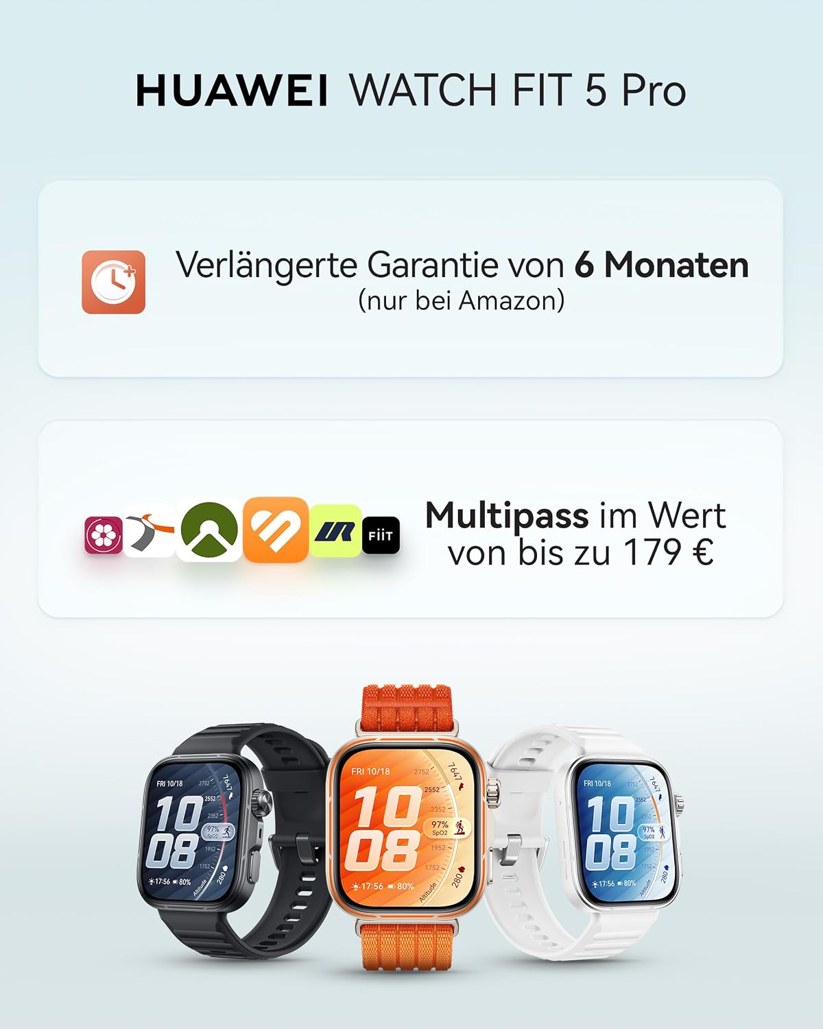 Detalle de Huawei Watch FIT 5 Pro Smartwatch + FreeBuds SE 4 Weiß – GPS, EKG, Schlaftracker, 1,92" Display, NFC und bis zu 10 Tage Akku