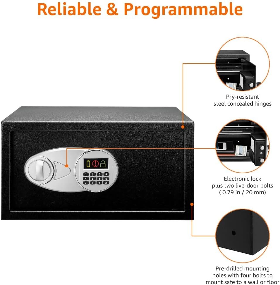 Detalle de Amazon Basics Steel Security Safe with Digital Keypad (28 L)