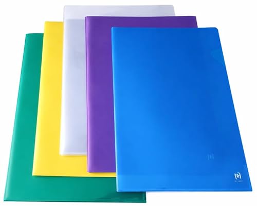 Thumbnail 2 de Oxford Lot de 24 Pochettes Coins Plastiques A4 Lisses, 12/100e, Coloris Assortis