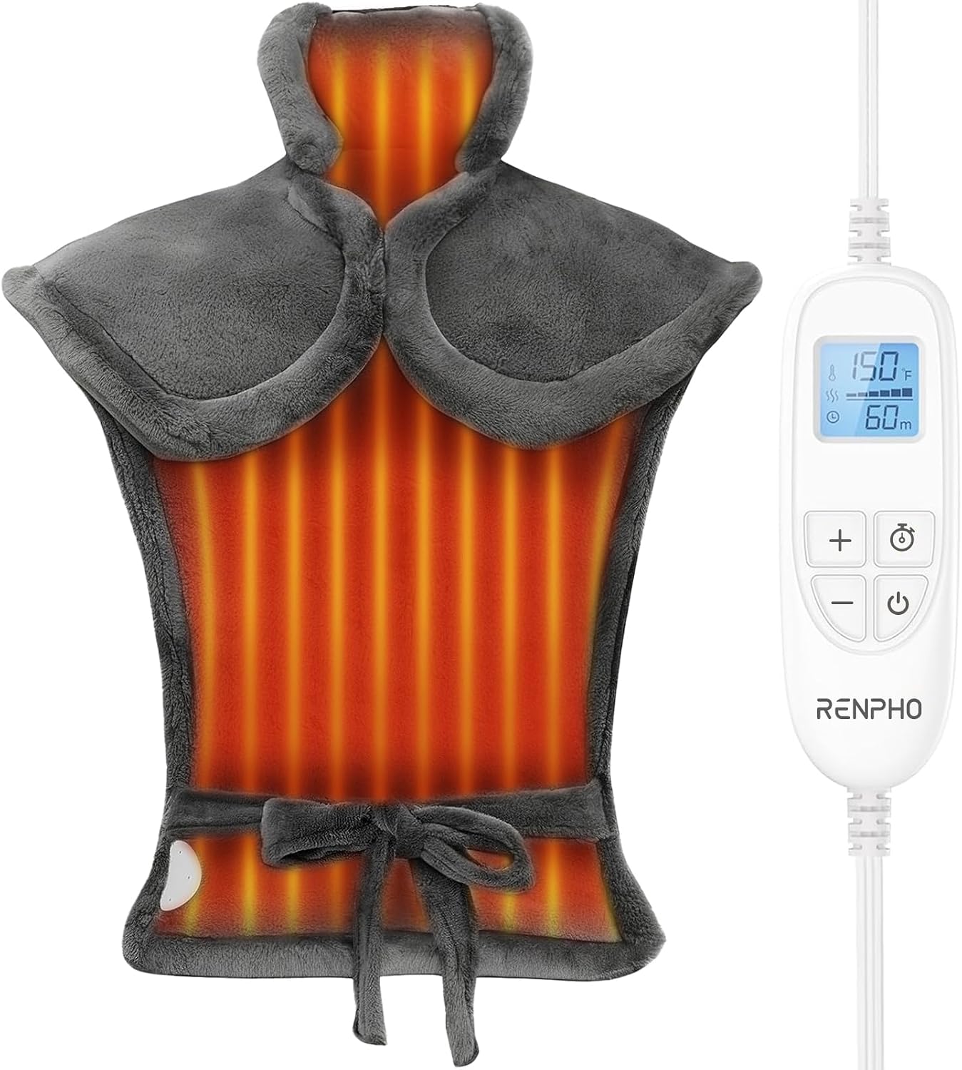 Detalle de RENPHO R-HAP61 Electric Heating Pad, 24" x 33", 6 Heat Settings