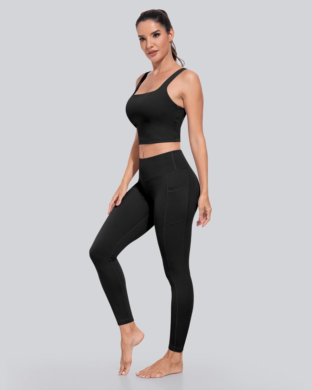 Thumbnail 3 de CHRLEISURE Leggings with Pockets for Women — High Waisted, Tummy Control, 3-Pack