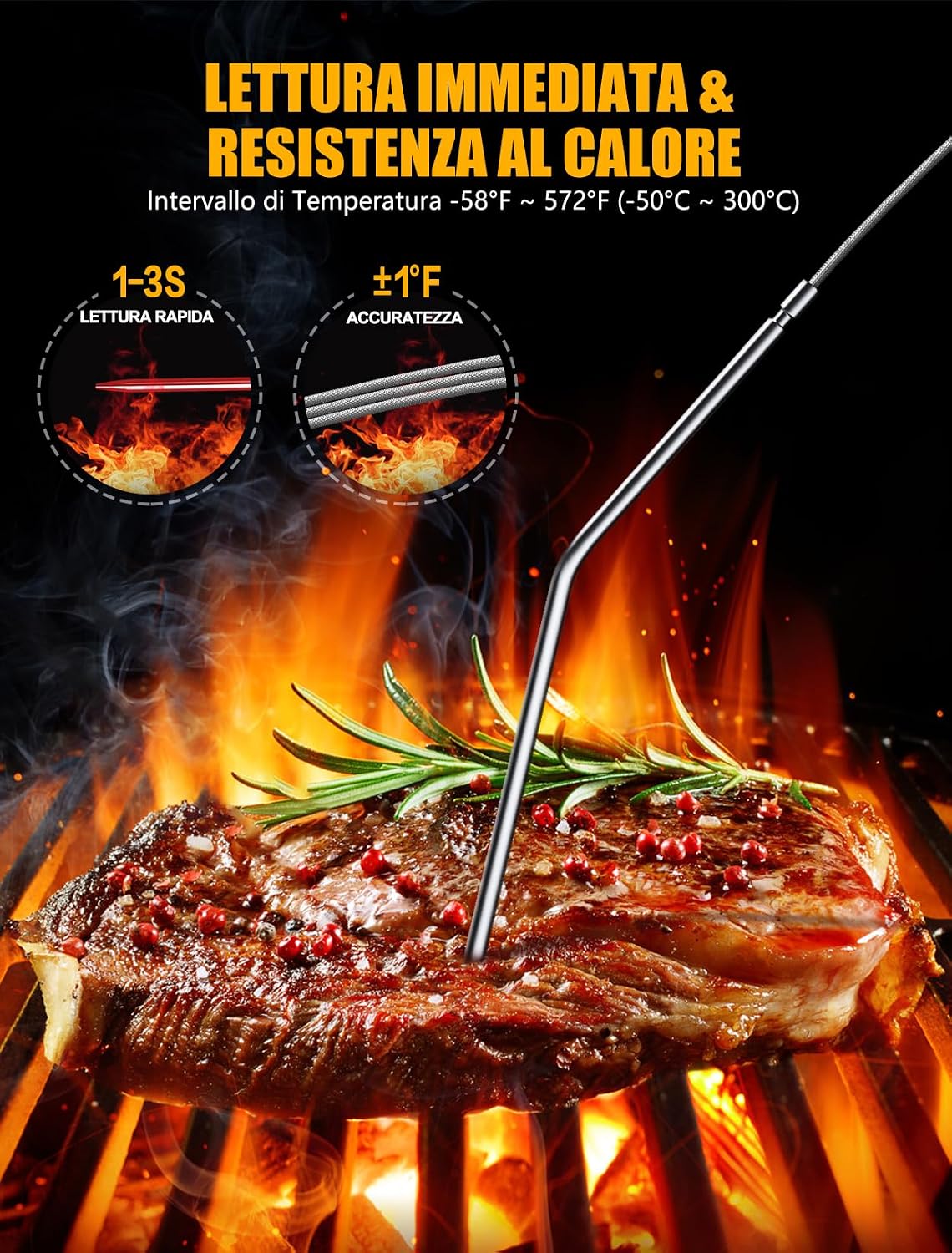 Detalle 2 de CIRYCASE Termometro cucina doppia sonda 16.3cm 🍖