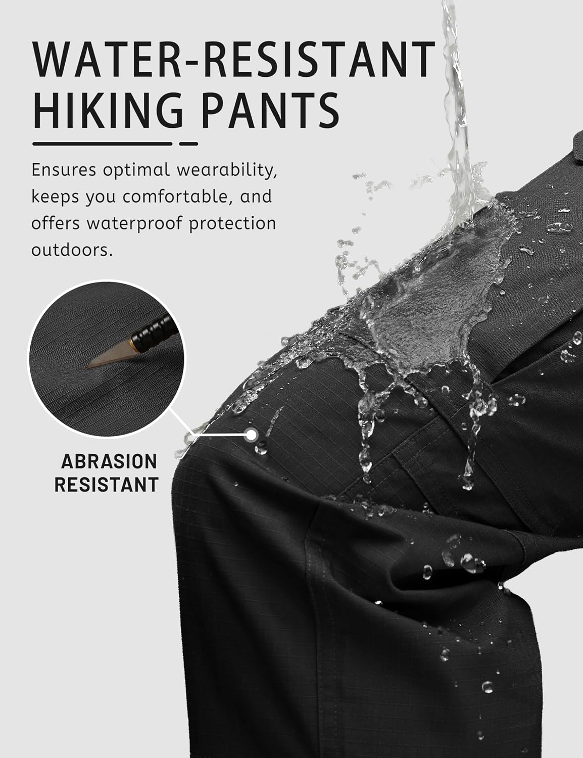 Detalle de TACVASEN Men's Tactical Pants Ripstop