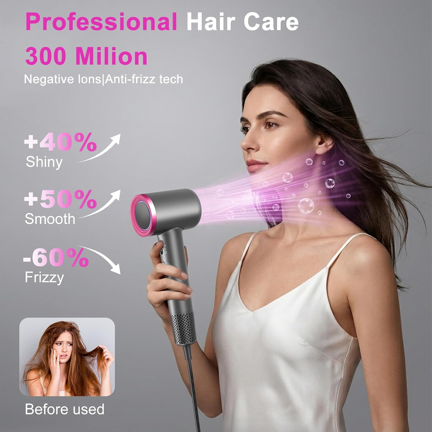 Detalle de Sèche-Cheveux Ionique 110 000 tr/min — Séchage ultra-rapide, anti-frisottis etSilencieux