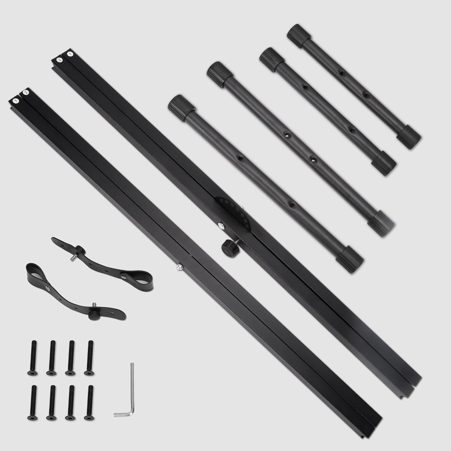 Detalle de Doppelstrebig X-Keyboardständer von Dgddhjt – 7‑fach höhenverstellbar, gepolsterte Keyboardbank, klappbar, Schwarz