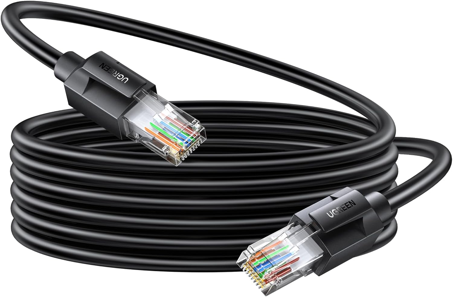 Detalle de UGREEN NW315 CAT6A LANケーブル 15m メッシュ仕様・RJ45・500MHz