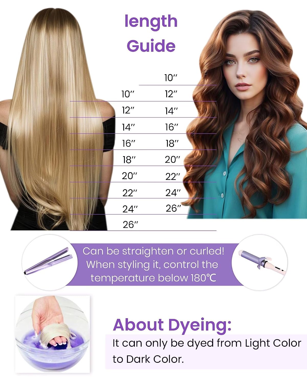 Detalle 2 de LaaVoo Tape-In Hair Extensions: 20-inch Remy Human Hair Ombre (Brown to Ash Blonde) – 50g, 20pcs