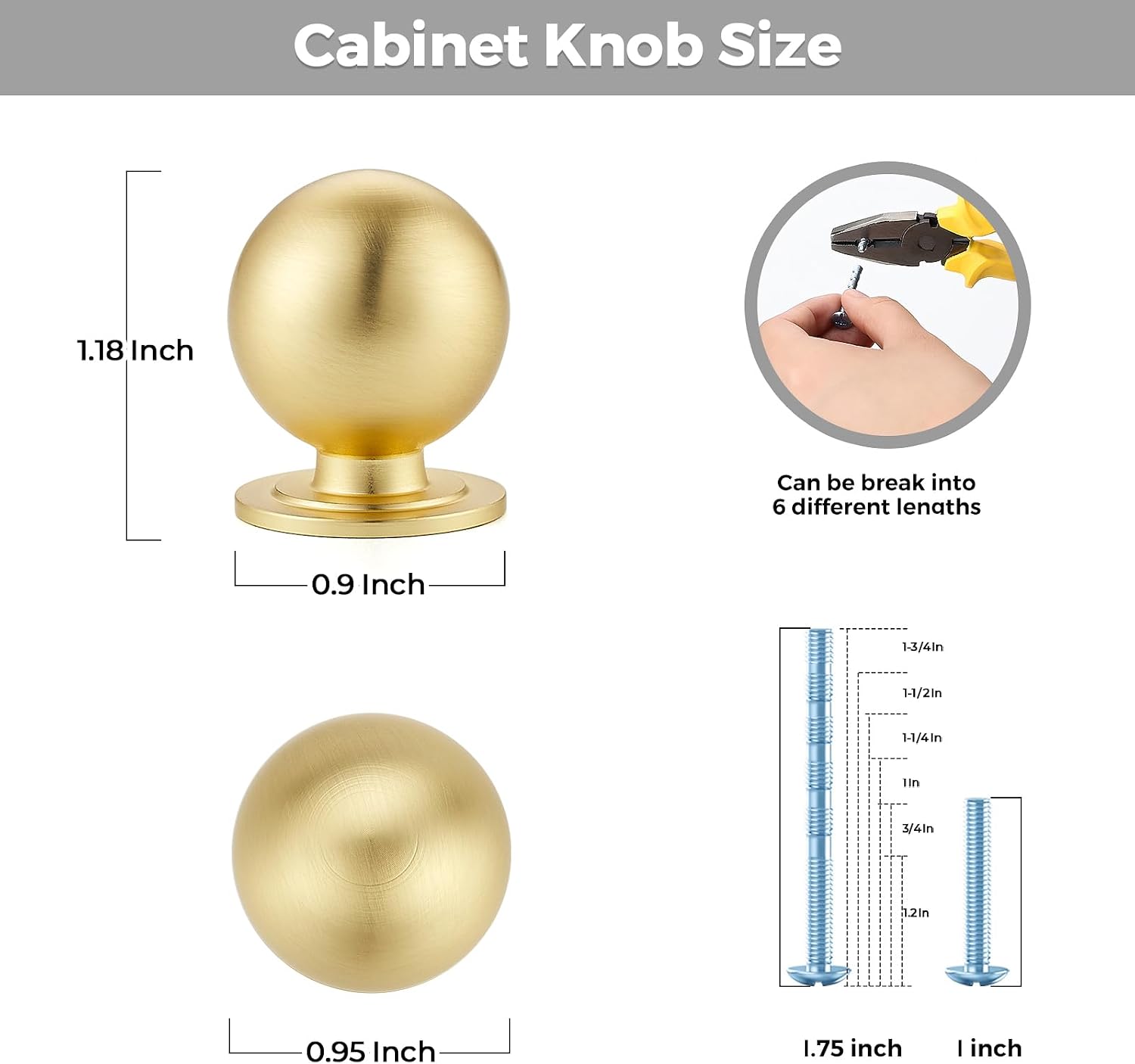 Detalle de Cabinet Knobs 0.95-Inch Diameter