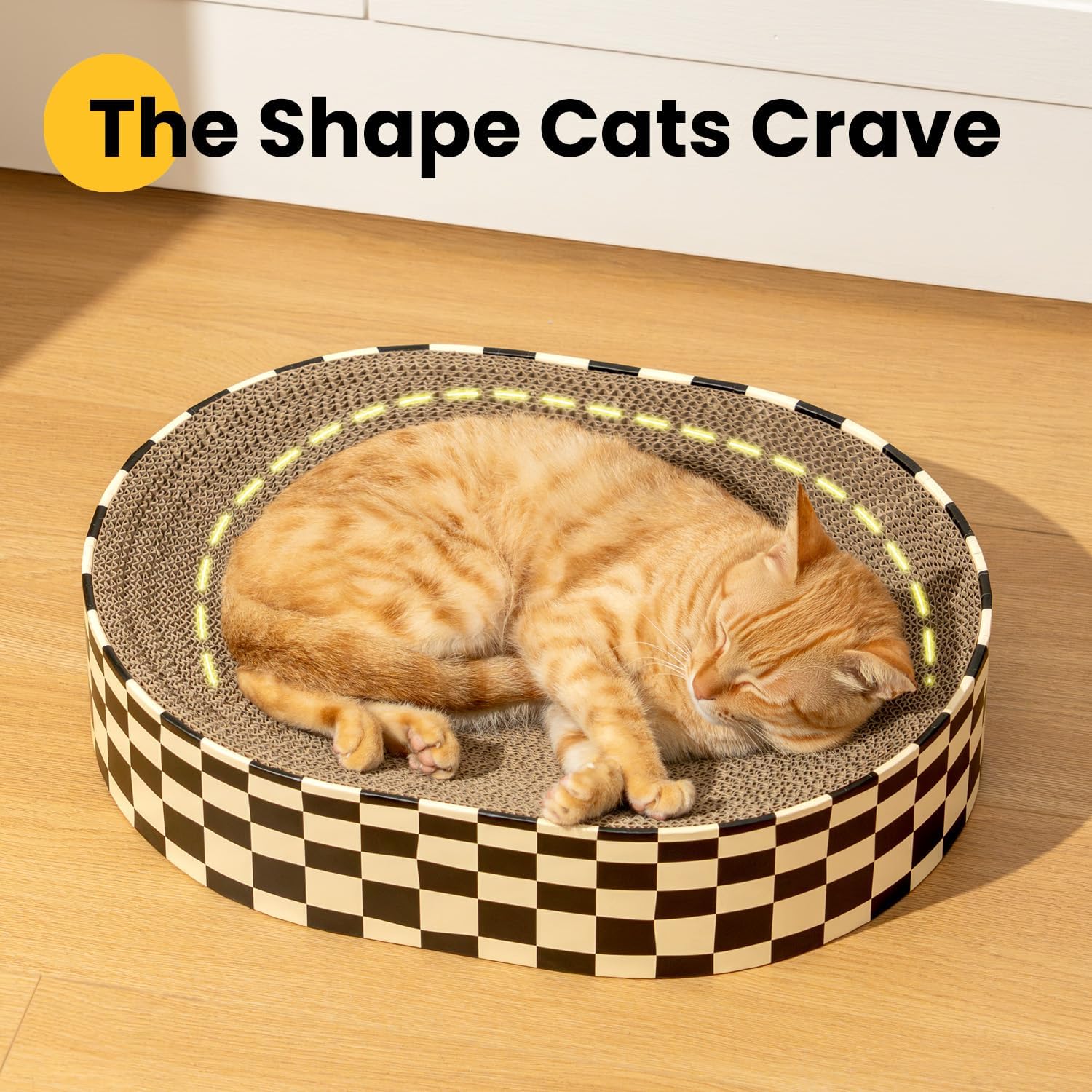 Detalle 1 de Conlun Cat Scratching Board (2 in 1) Oval Scratcher Cardboard Bowl Nest – Medium