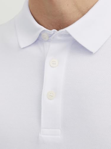 Detalle de Jack & Jones JJepaulos Polo Ss Noos Polo Hombre Blanco L – Algodón piqué, corte entallado