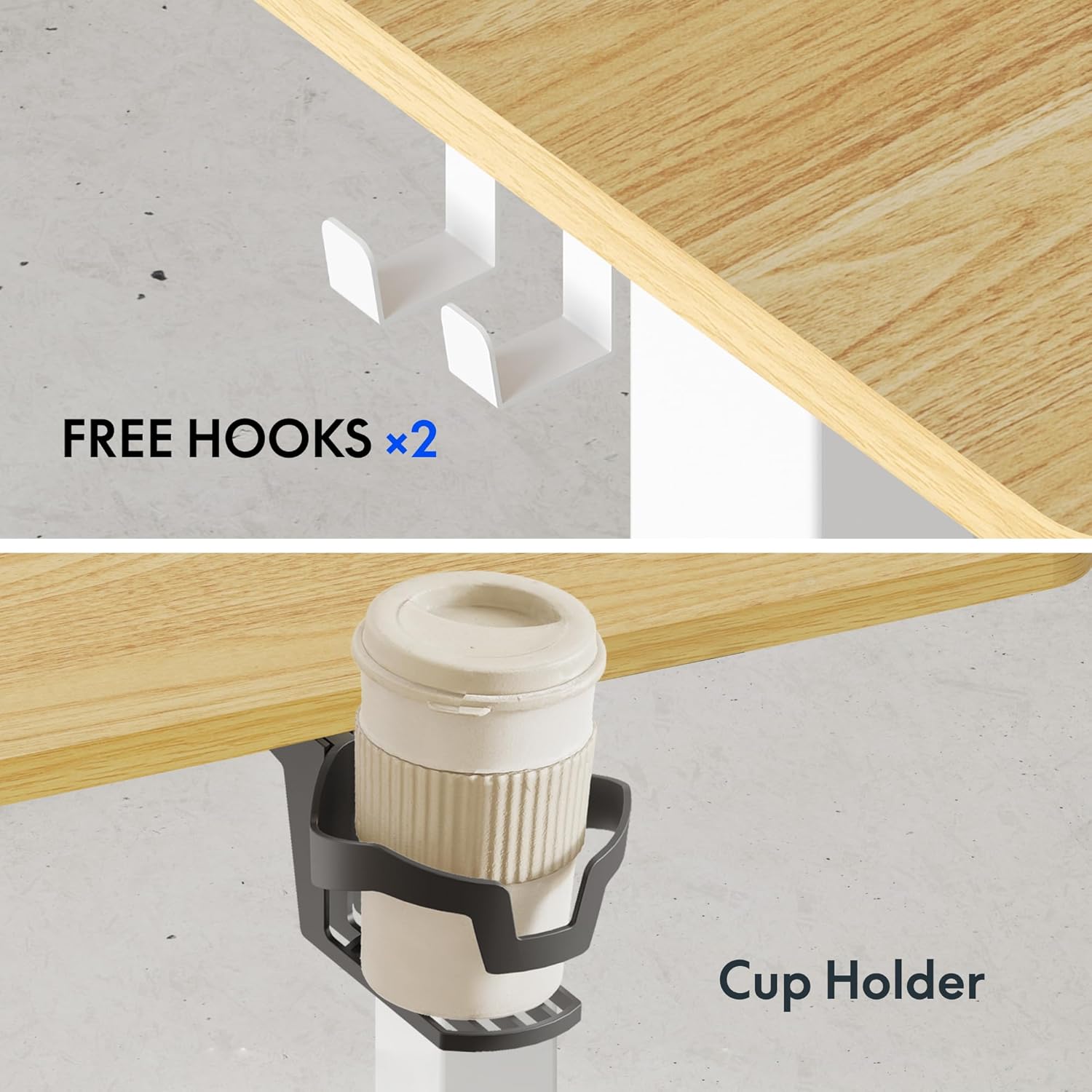 Detalle de FLEXISPOT Scrivania Regolabile in Altezza 140×60 cm: ergonomia, memoria e stile per ufficio o casa