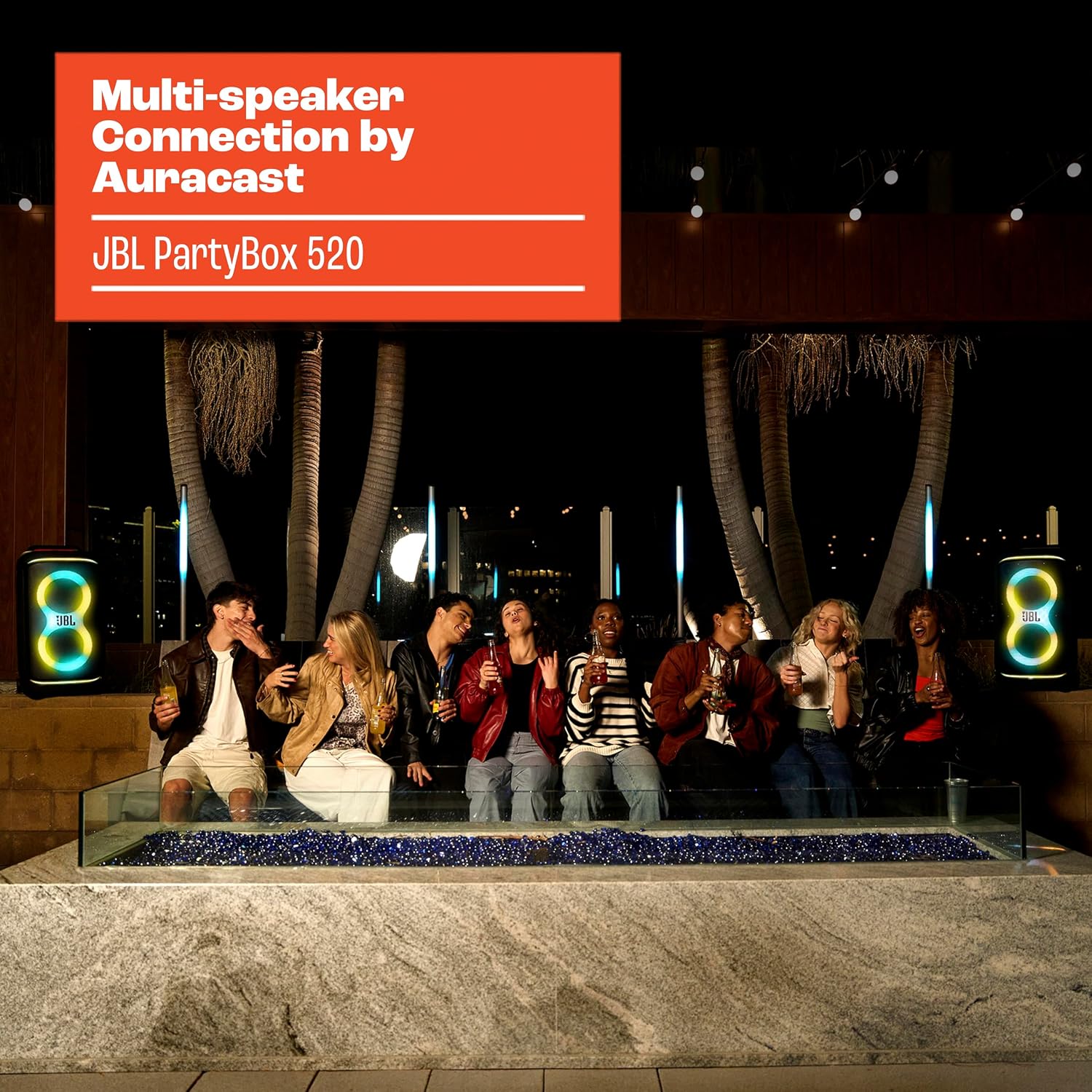 Detalle de JBL PartyBox 520 Portable Party Speaker, 400 W, Auracast, IPX4