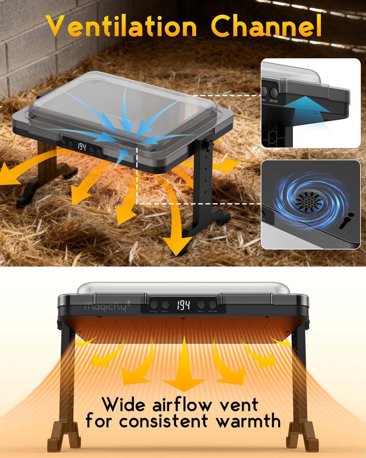 Thumbnail 2 de Magicfly 200W Adjustable Chick Brooder Plate with Remote — Safe, Adjustable Heating for Chicks to Adults