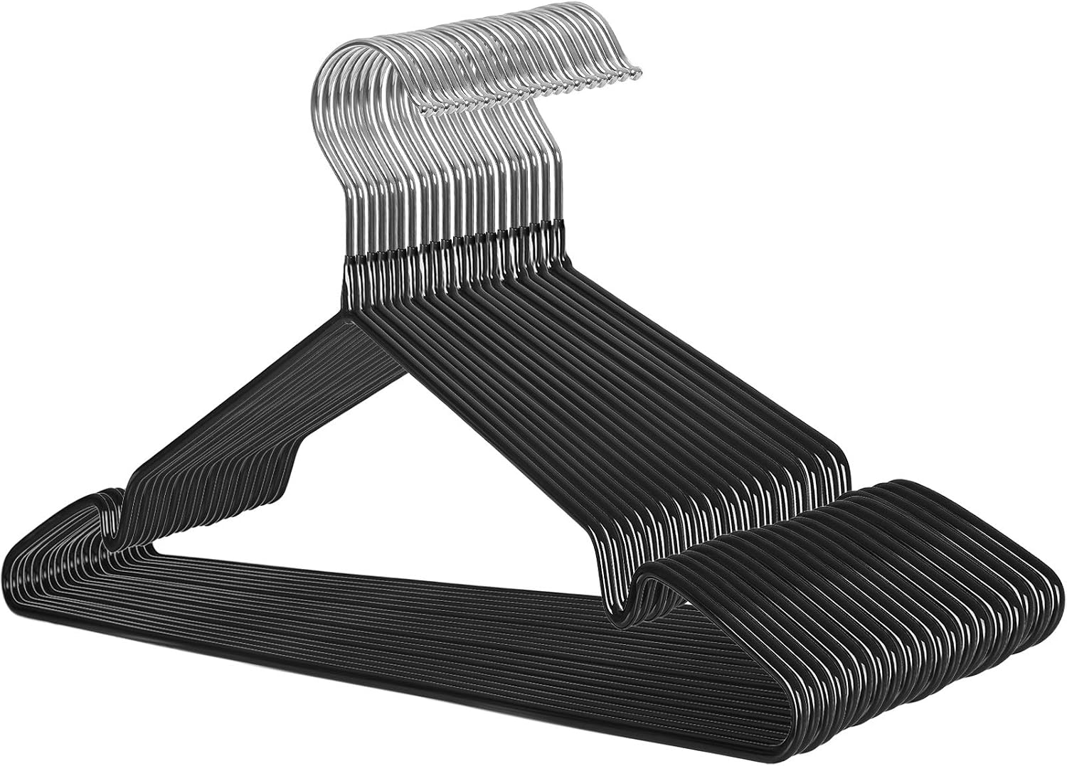 Detalle de SONGMICS CRI33B-20 Metal Clothes Hangers, 20-Pack, Non-Slip, Slim Design
