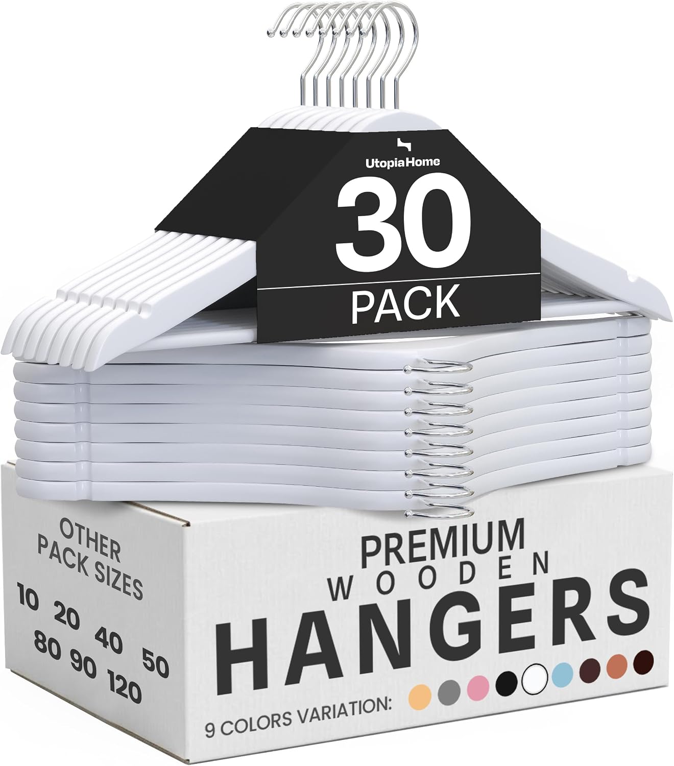 Thumbnail 4 de Utopia Home wooden hangers, 30-pack