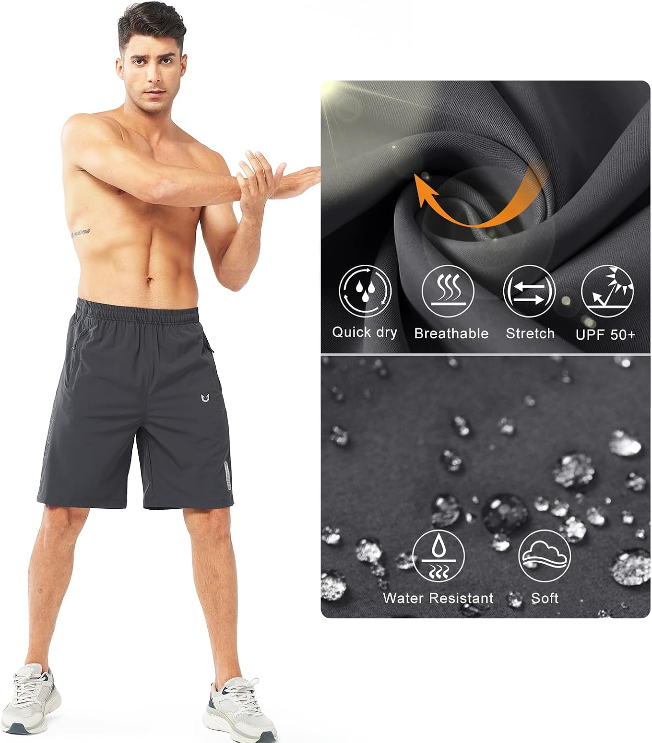 Detalle de NORTHYARD Men's Lightweight Quick-Dry Running Shorts