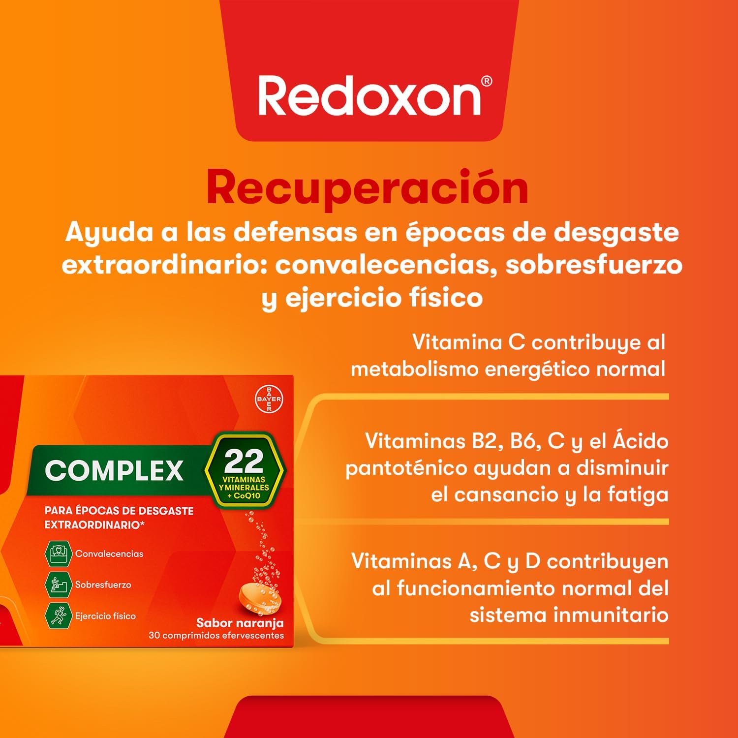 Detalle 2 de Redoxon Complex 30 comprimidos Vitamina C efervescente