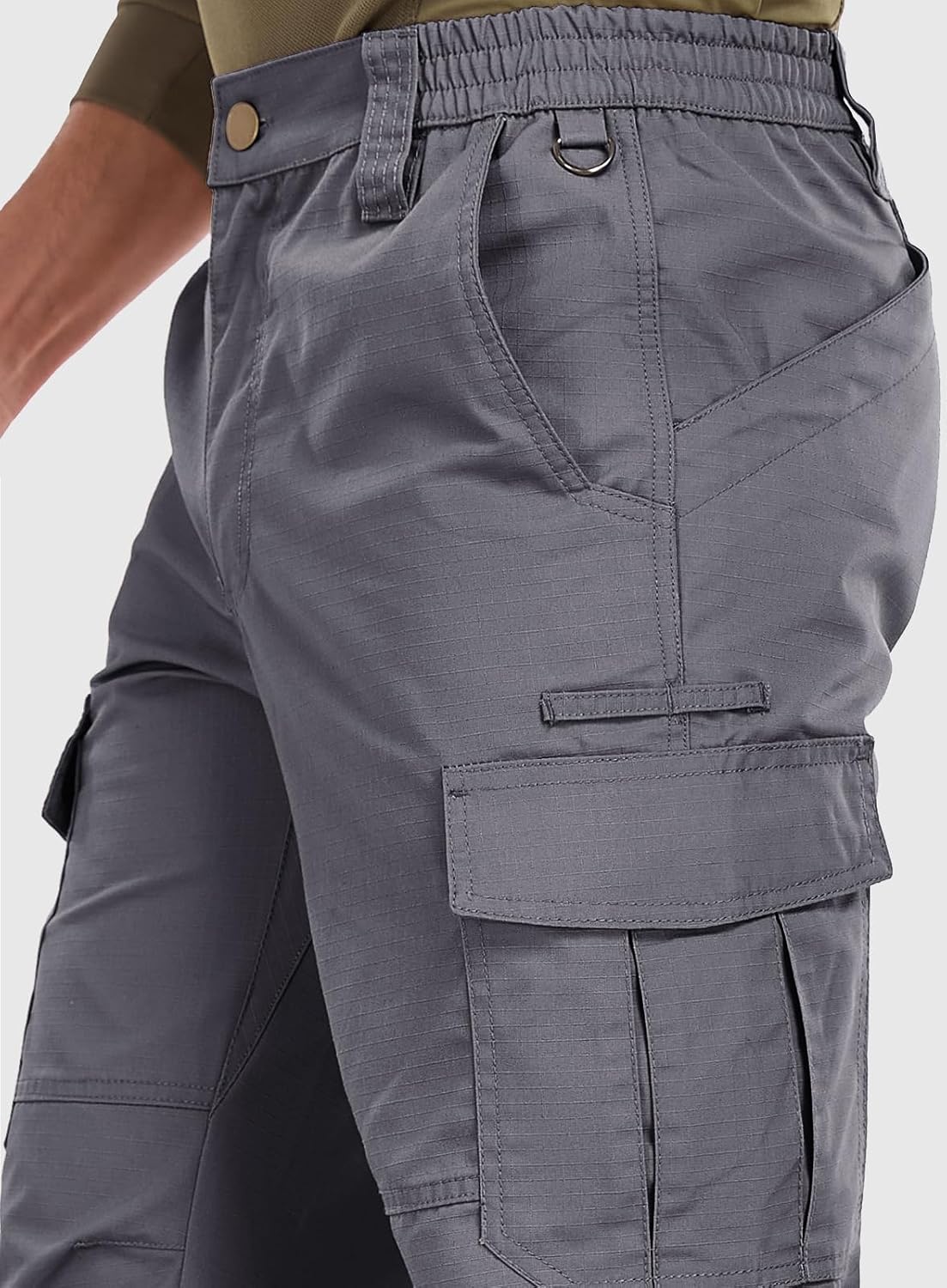 Detalle 1 de SPOSULEI Men's Ripstop Cargo Work Pants, 7 Pockets, Water-Resistant