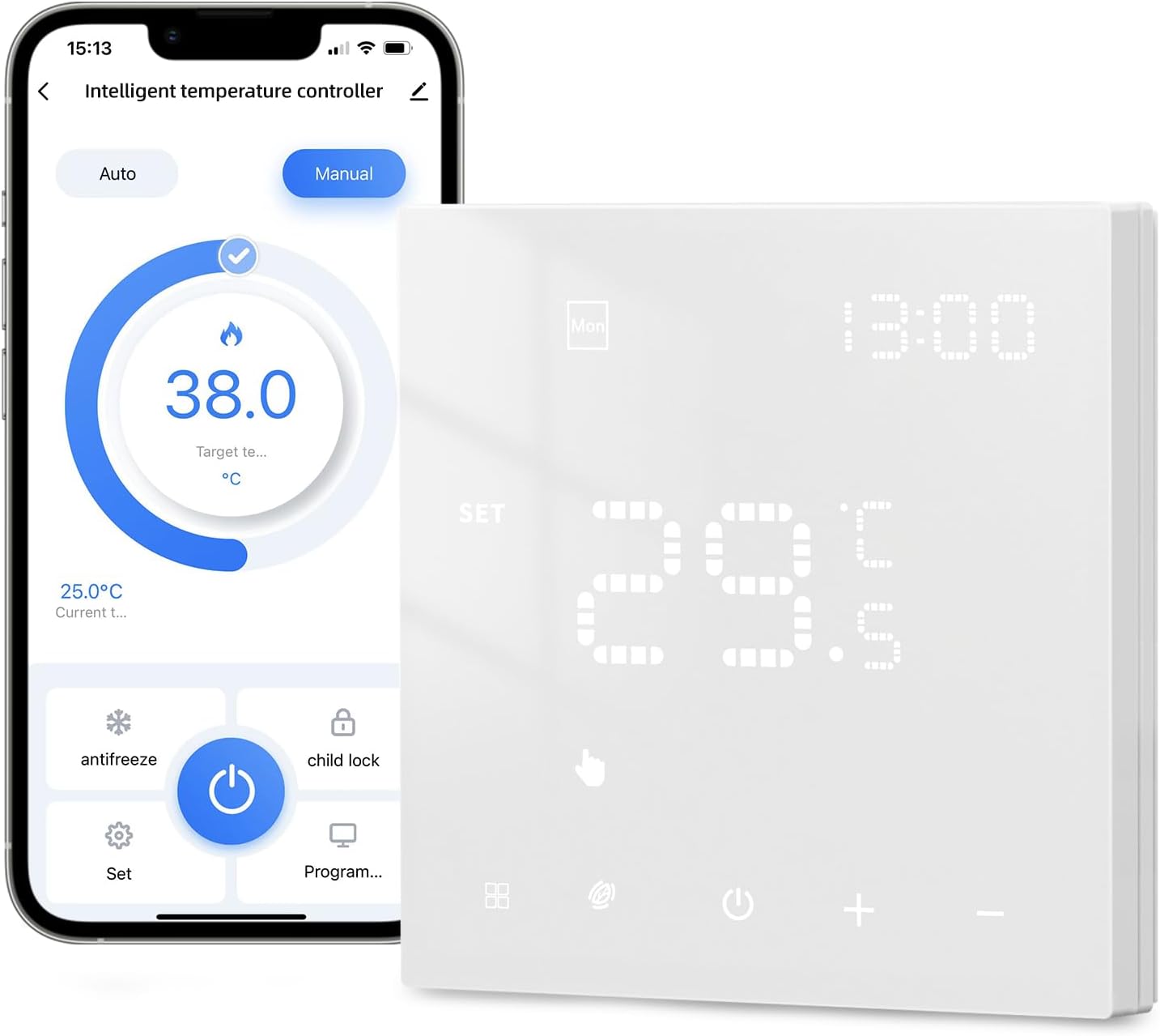 Detalle de AVATTO Thermostat für Wasser Fußbodenheizung