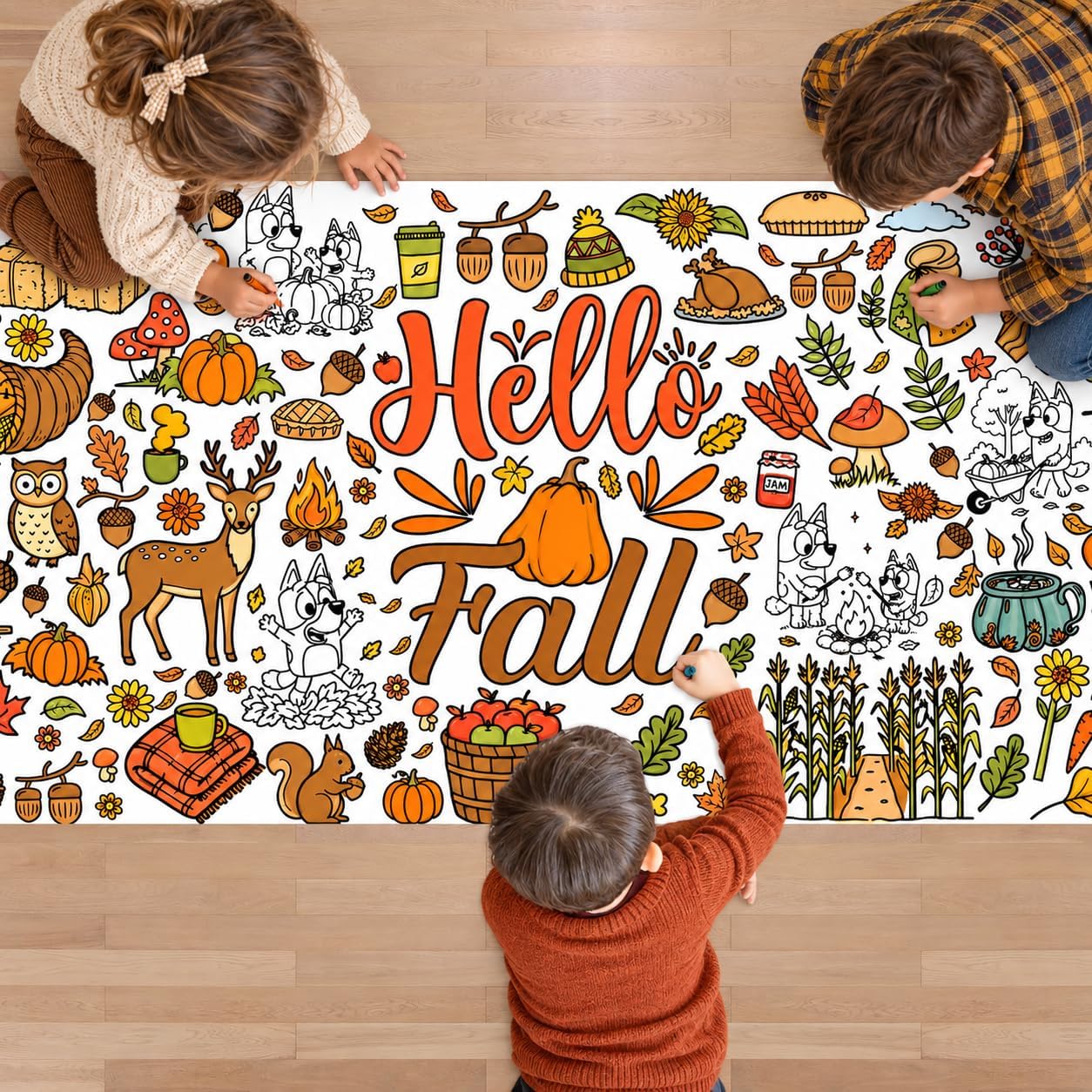 Detalle de BashyGo Fall Coloring Poster/Tablecloth
