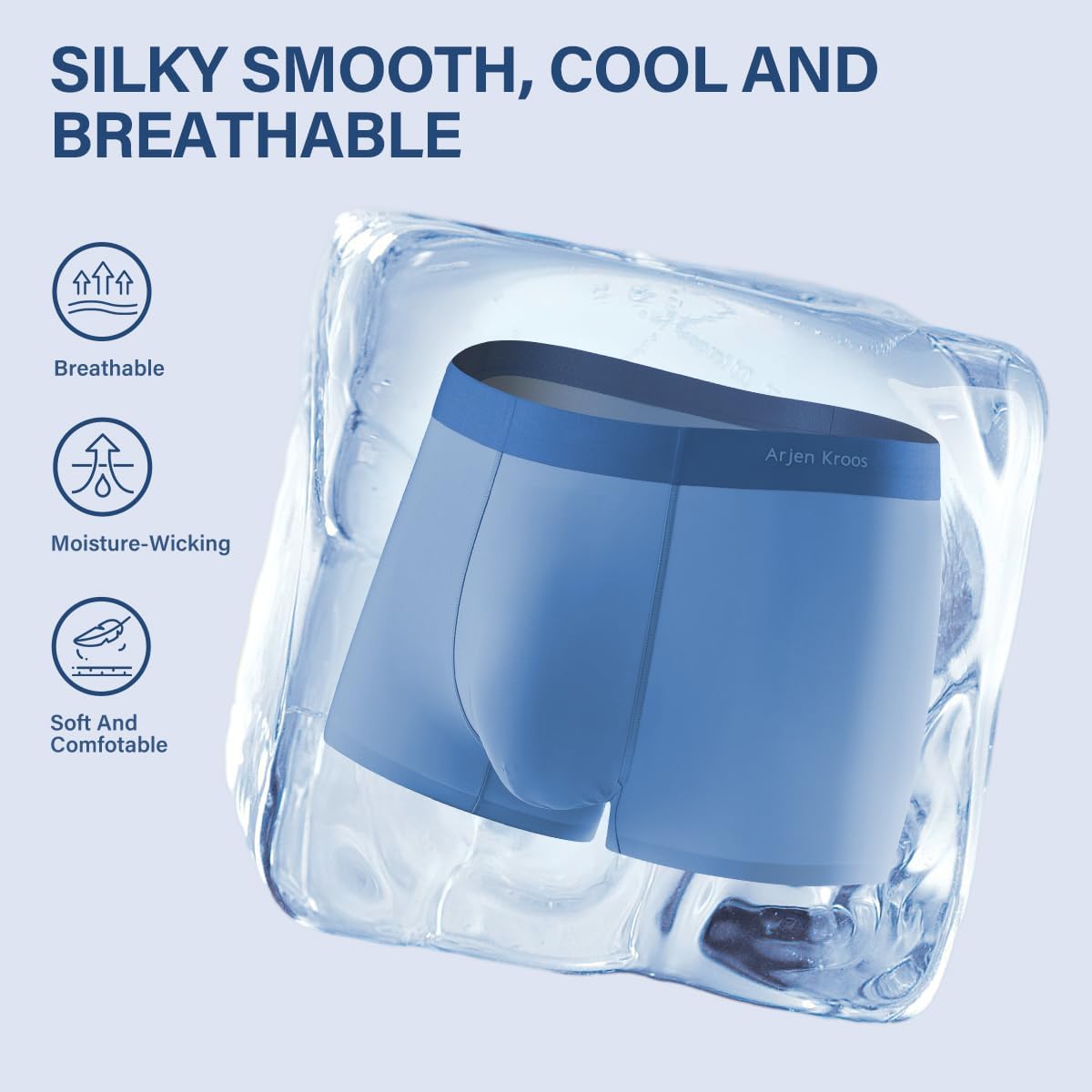 Thumbnail 3 de Casey Kevin Mens Sexy Underwear: Ice Silk Boxer Briefs for Breathable Comfort