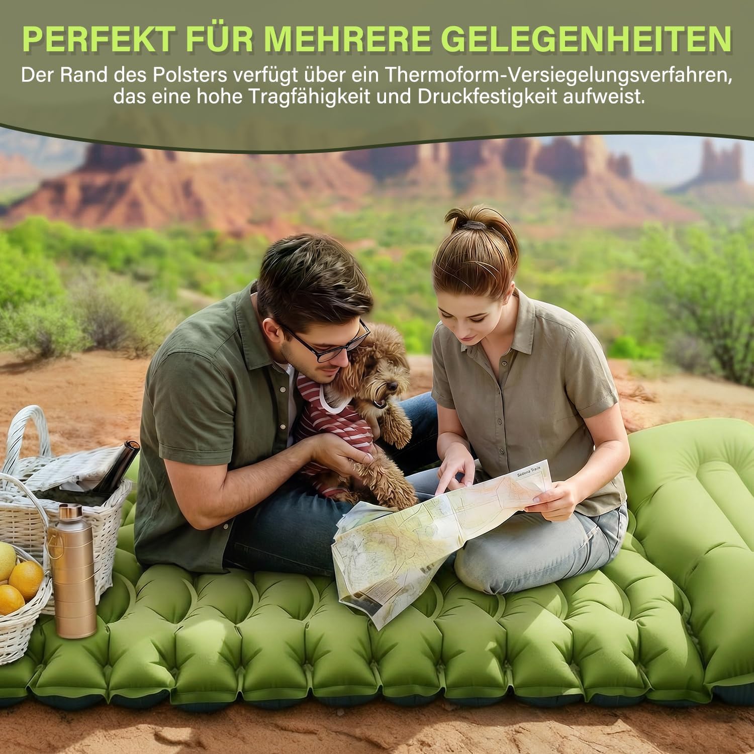 Thumbnail 6 de Yuzonc Camping-Isomatte mit Fußpresse, Pumpe & Kissen – 195 x 68 x 10 cm