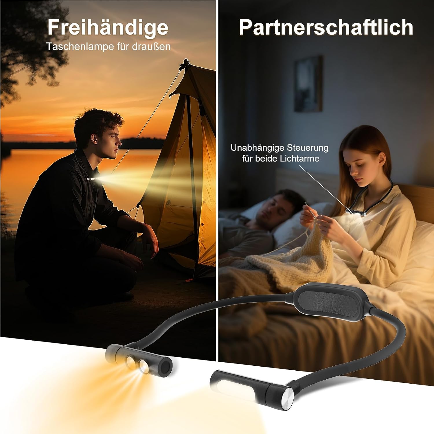 Thumbnail 5 de Kaulsoue Leselampe Hals – freihändiges Leselicht mit 3 Farbtemperaturen, 270° Schwenkbereich und wiederaufladbarem Akku
