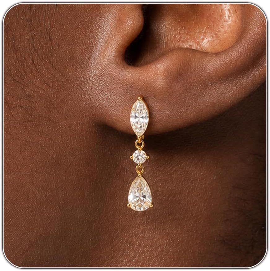 Detalle de Dangle Earrings, 14K Gold-Plated