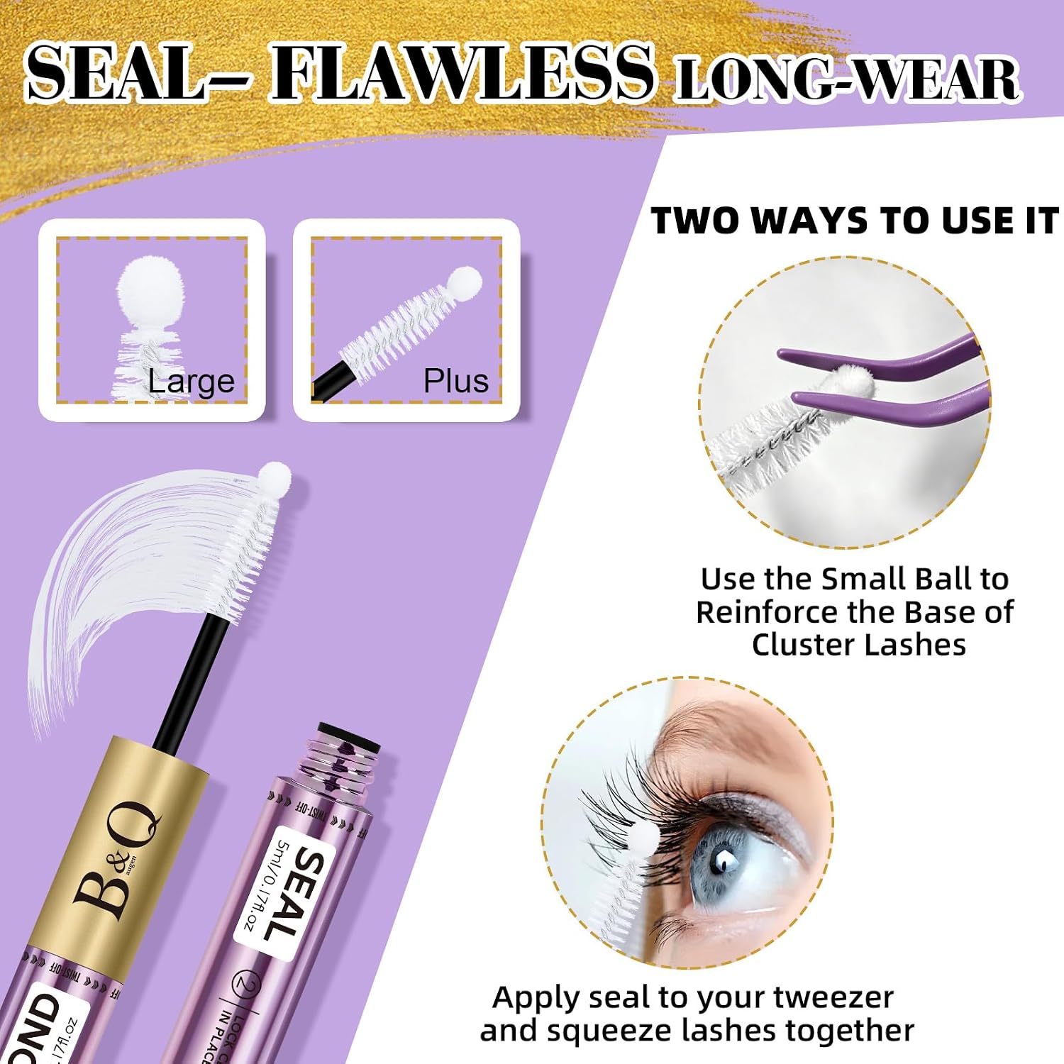 Thumbnail 3 de B&Q Lash Cluster Glue 10ML: Bond & Seal for Waterproof Lash Clusters