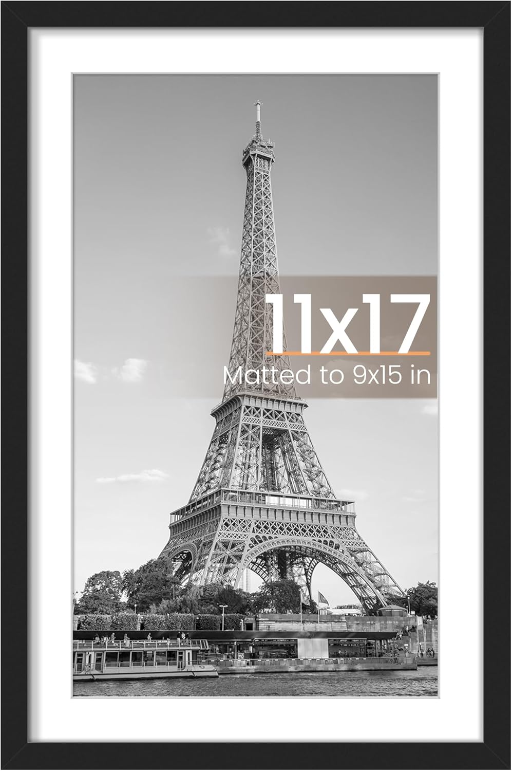 Detalle de upsimples 11x17 Picture Frame with Mat (8.5x11 look) in Black
